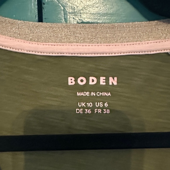 Boden Metallic Trim V Neck T-shirt - Picture 6 of 9